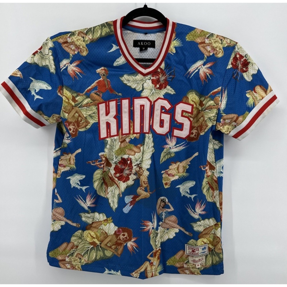 Akoo & Co Jersey Kings Summer League‎ Men's Beach Girl Size Medium